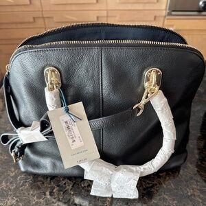 Cole Haan black leather Benson satchel
